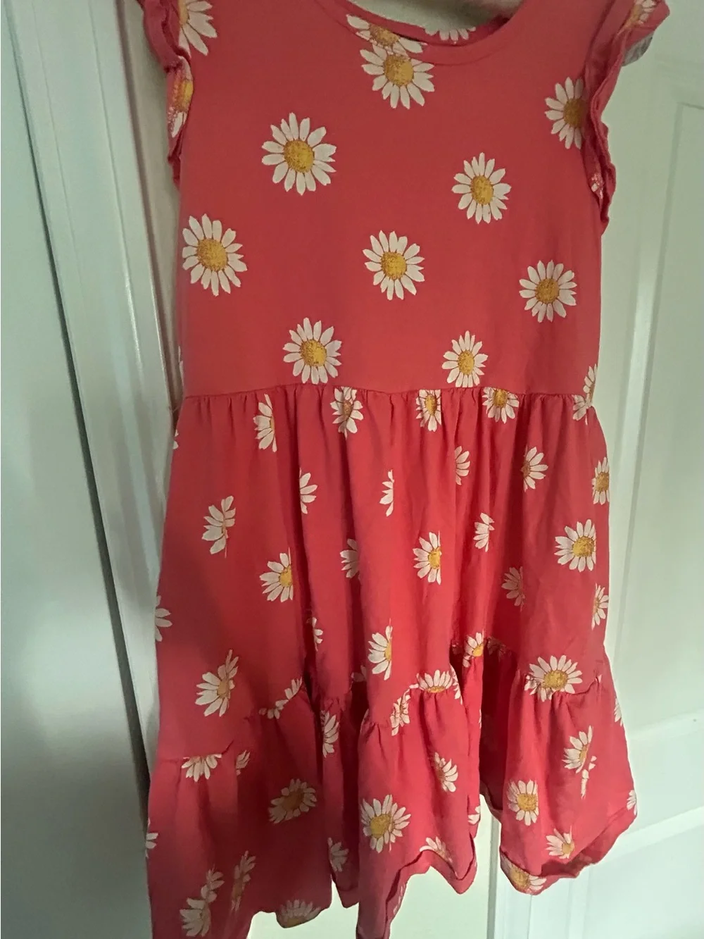 Old Navy Coral Daisy Tiered Dress